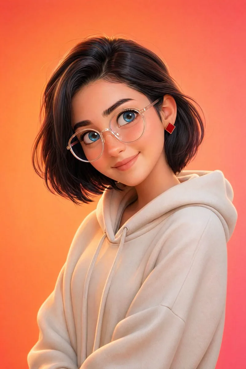 Pixar-Style 3D Character Portrait reference