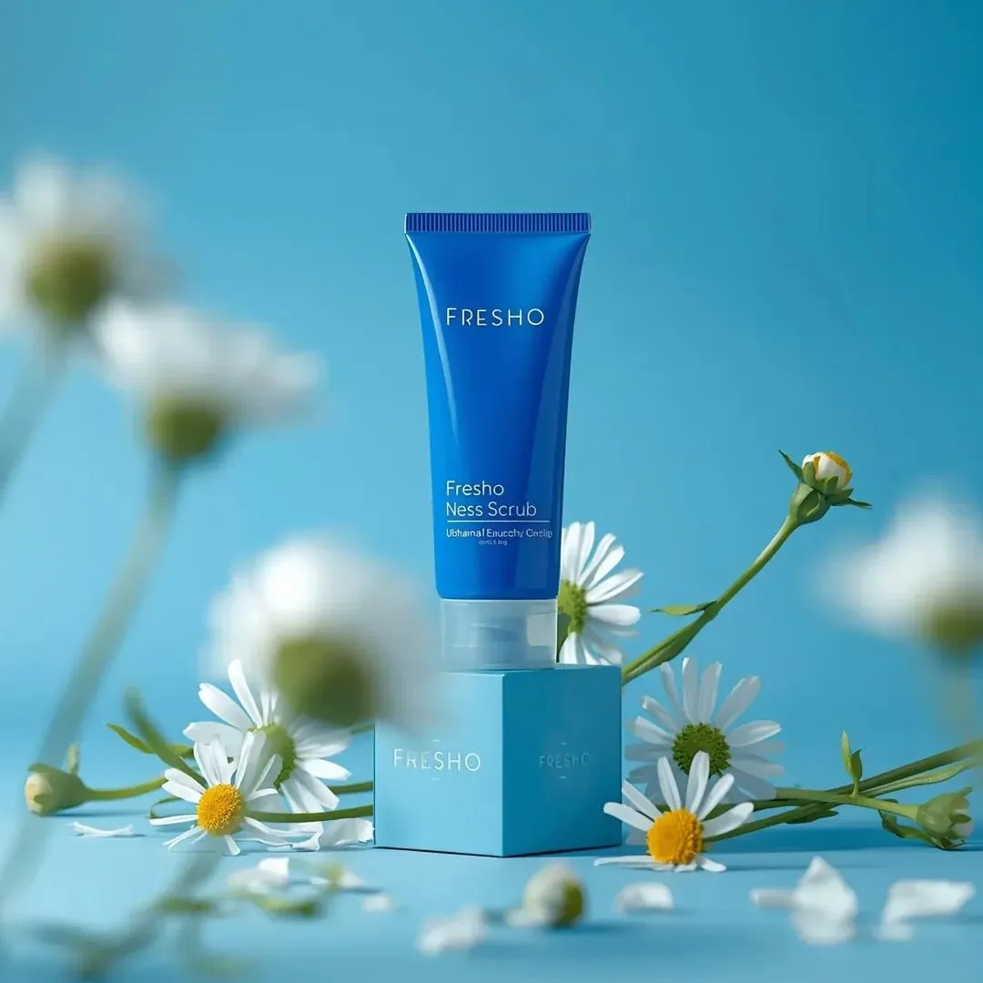 Ultra-Realistic Skincare Product Photography Prompt (Cobalt Blue) reference