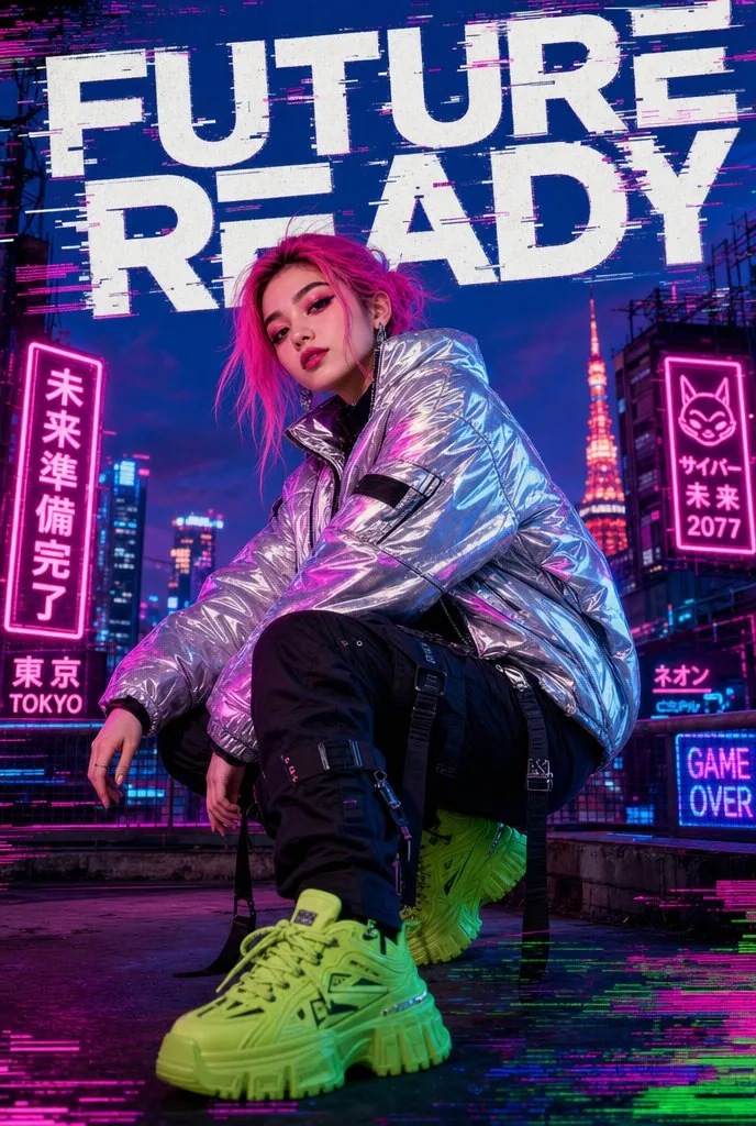 Cyberpunk Future Ready Fashion Poster reference