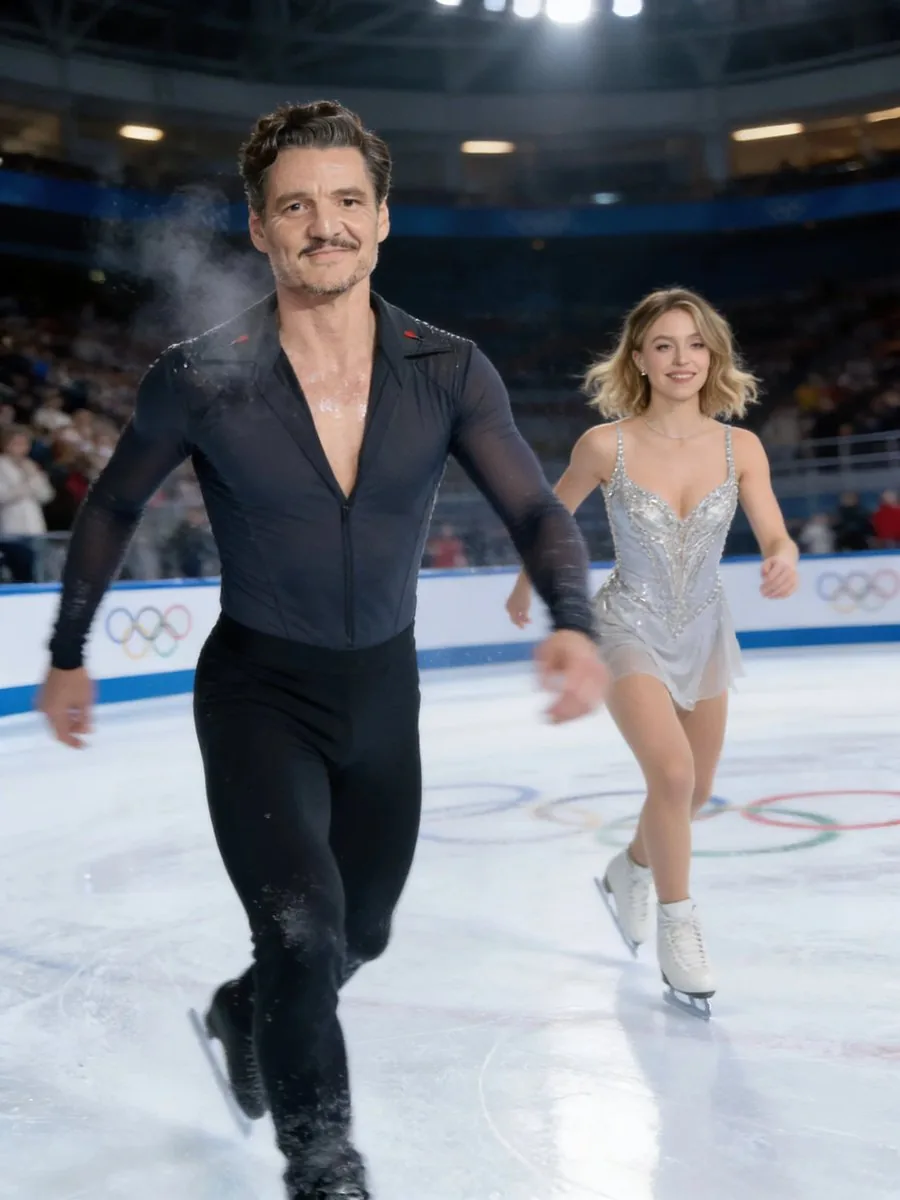 Documentary-Style Figure Skating Photo of Celebrities - Nano Banana Pro AI Prompt for Social Media Post reference