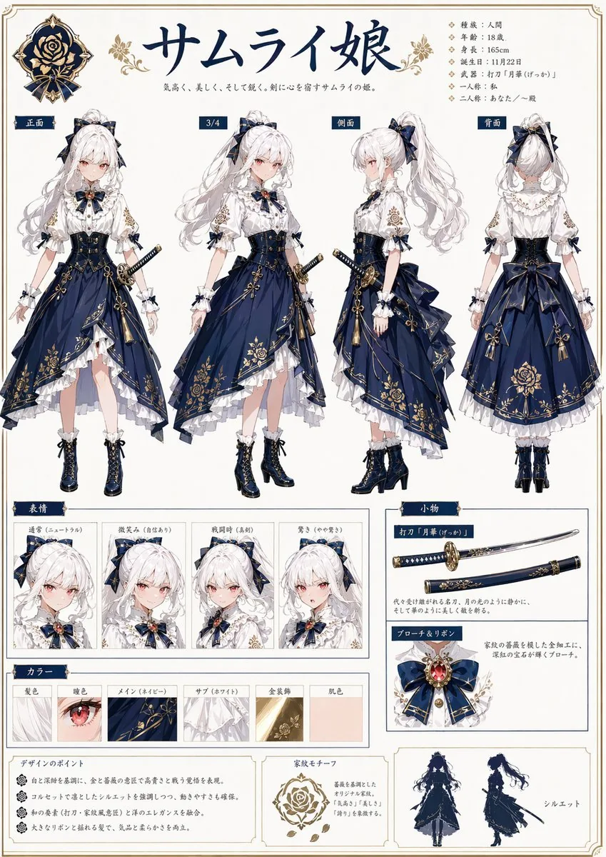 Samurai Princess Character Sheet reference