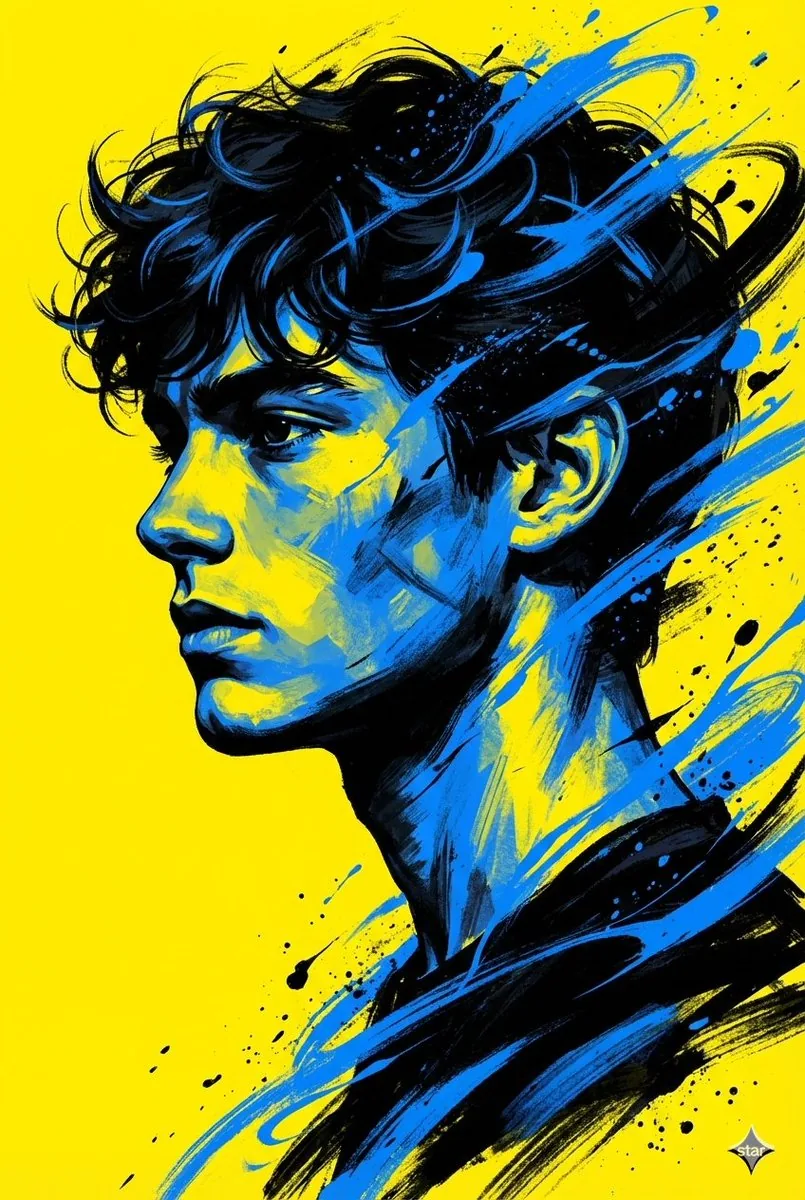 Digital Painterly Portrait with Street Art Feel reference