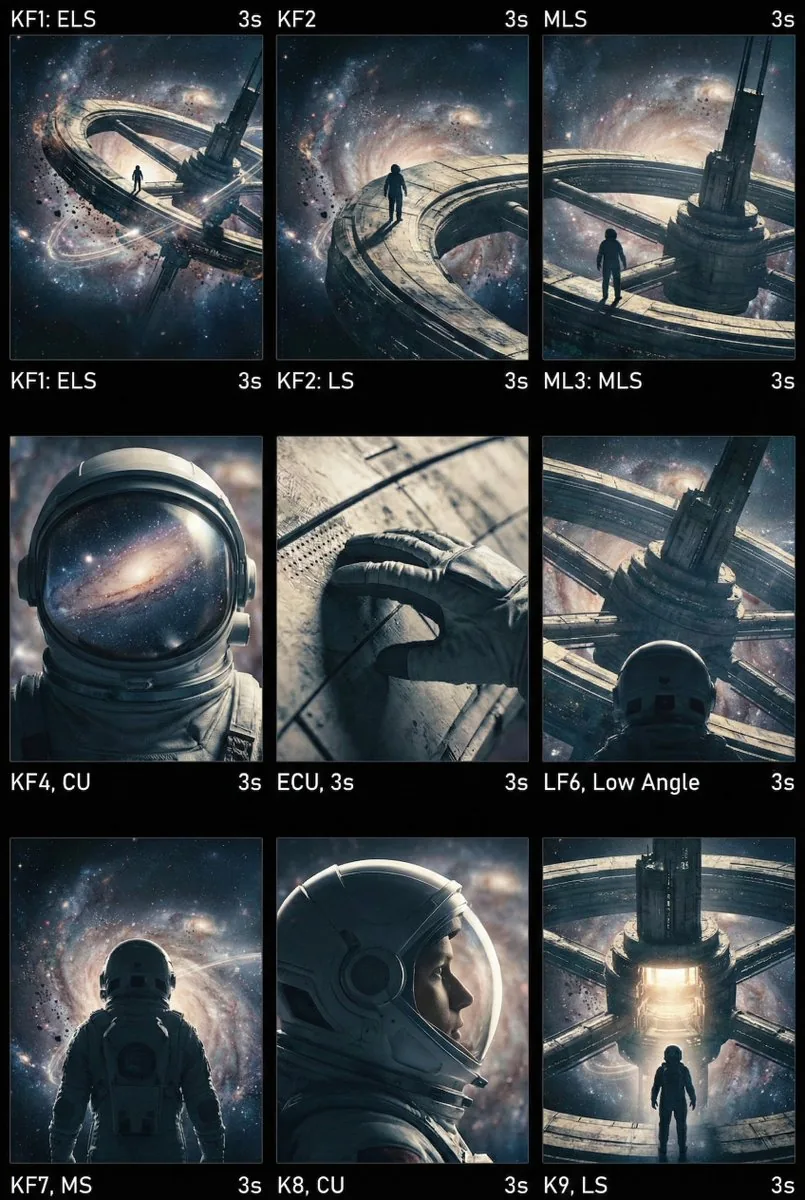 Cinematic AI Video Keyframe Generation Prompt - Nano Banana Pro AI Prompt for Comic / Storyboard reference