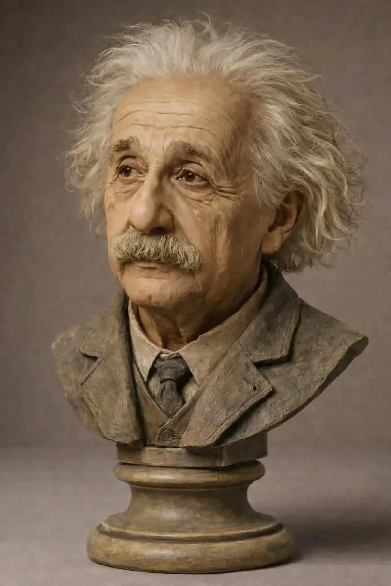 Polychrome Carved Wooden Sculpture Portrait reference