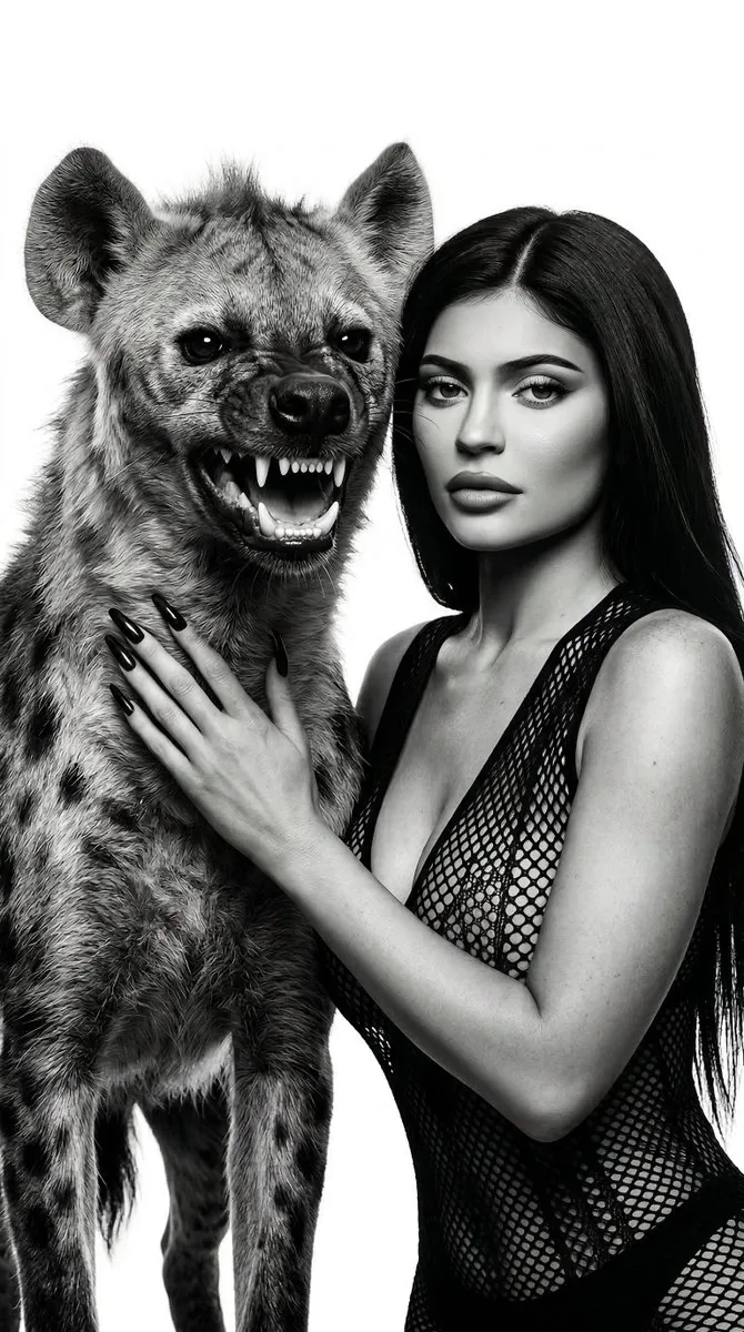Black and White Panther and Woman Editorial Portrait - Nano Banana Pro AI Prompt for Product Marketing reference