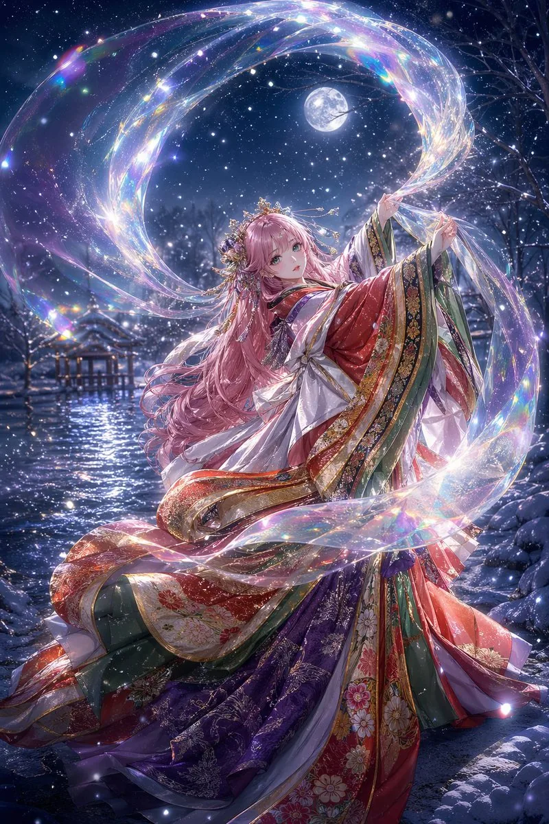 Moonlit Celestial Kimono Dancer reference