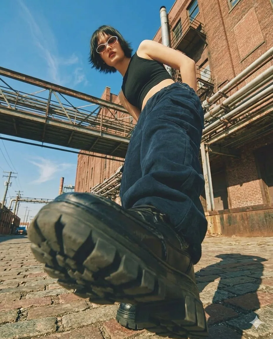 Cinematic Industrial Fashion Prompts - Nano Banana Pro AI Prompt for Product Marketing reference