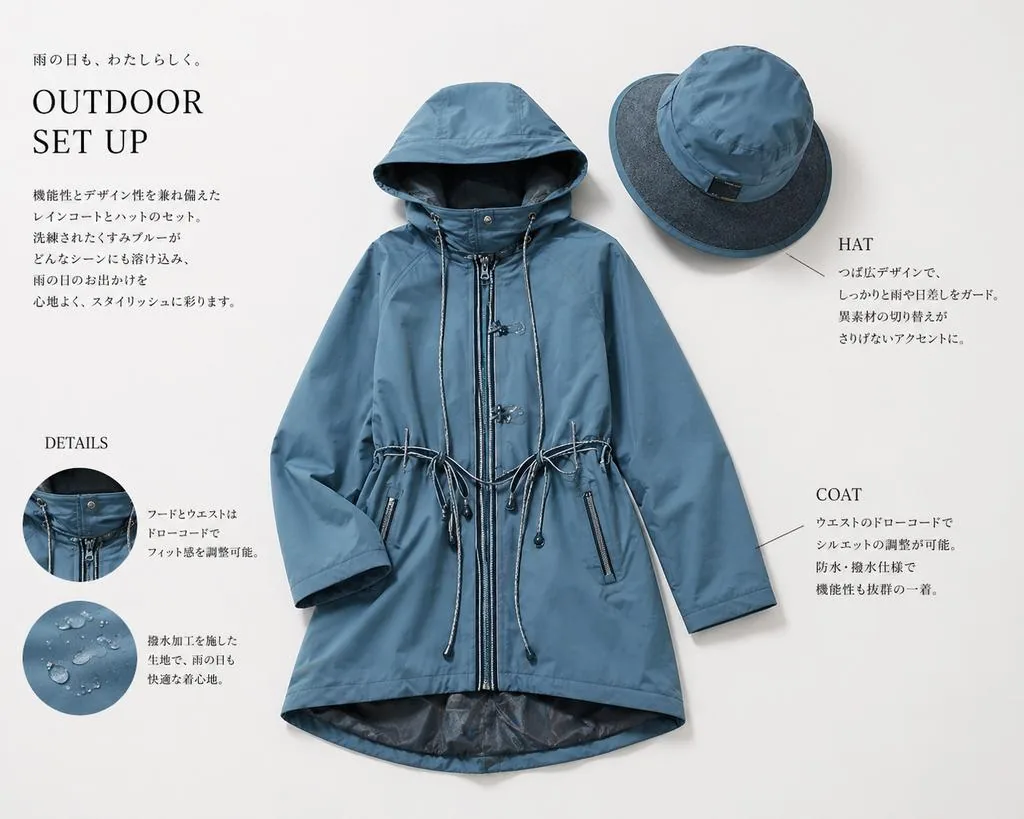 Japanese Rainwear Catalog Layout reference