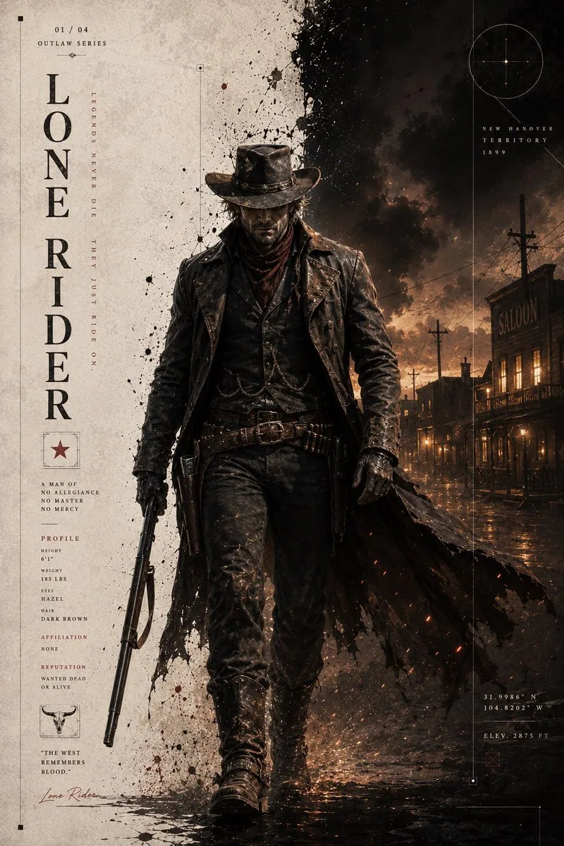 Dark Western Outlaw Poster reference