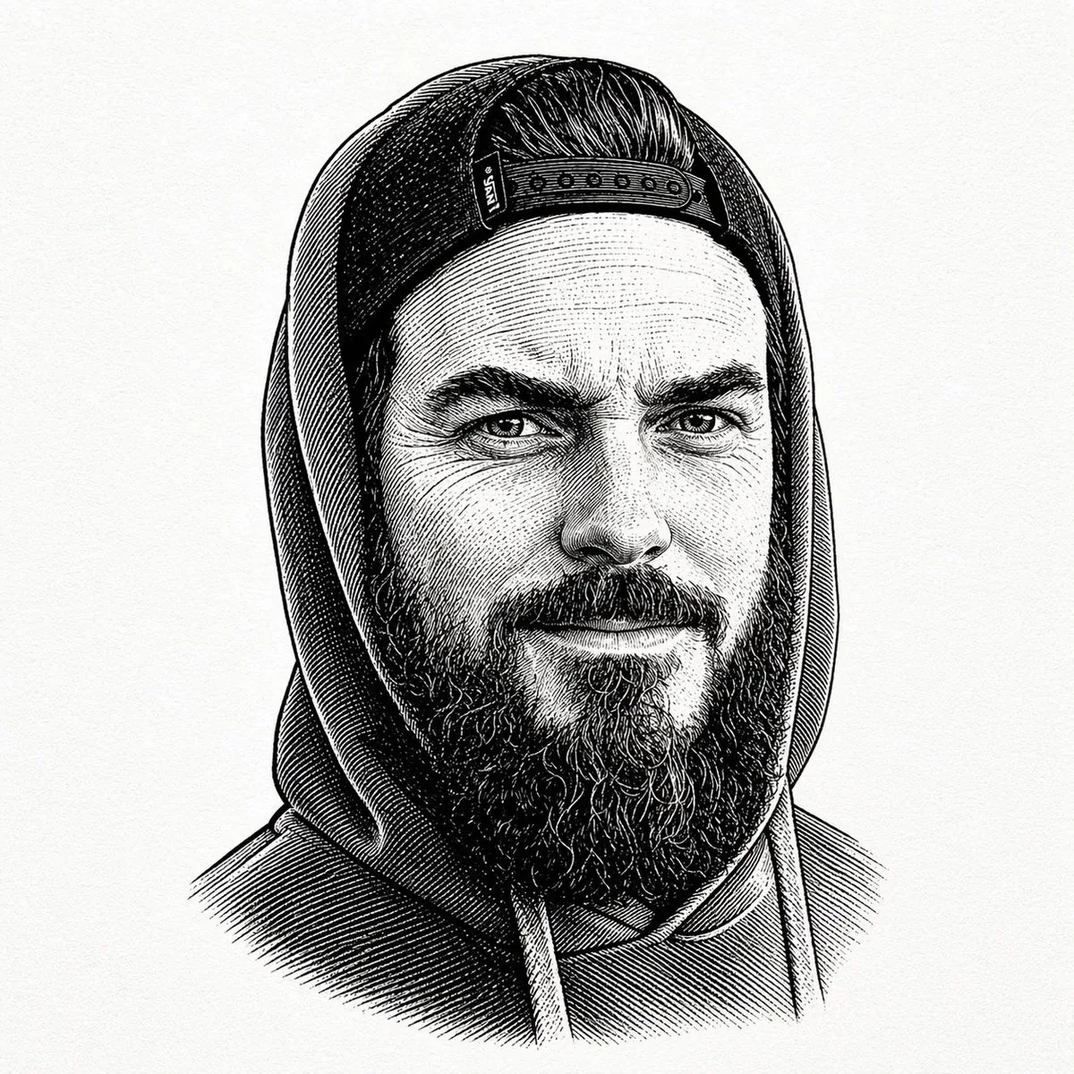 Vintage Engraved Hoodie Portrait reference