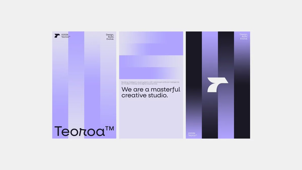 Minimalist Purple Brand Poster Triptych reference