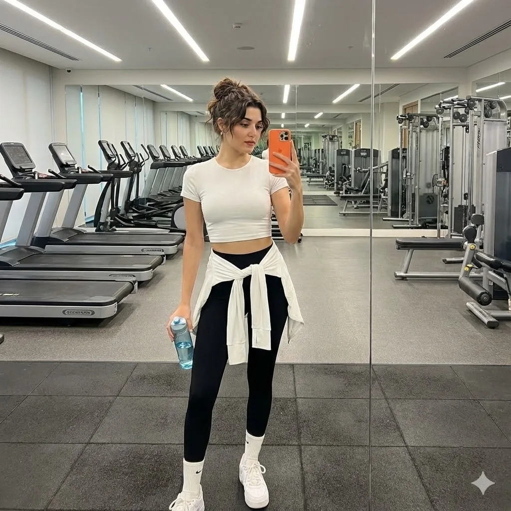 Photorealistic Full-Body Mirror Selfie with Identity Lock - Nano Banana Pro AI Prompt for Social Media Post reference