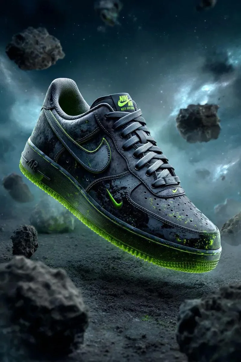 Cosmic Nike Air Force Shoe Carved from Meteorite reference
