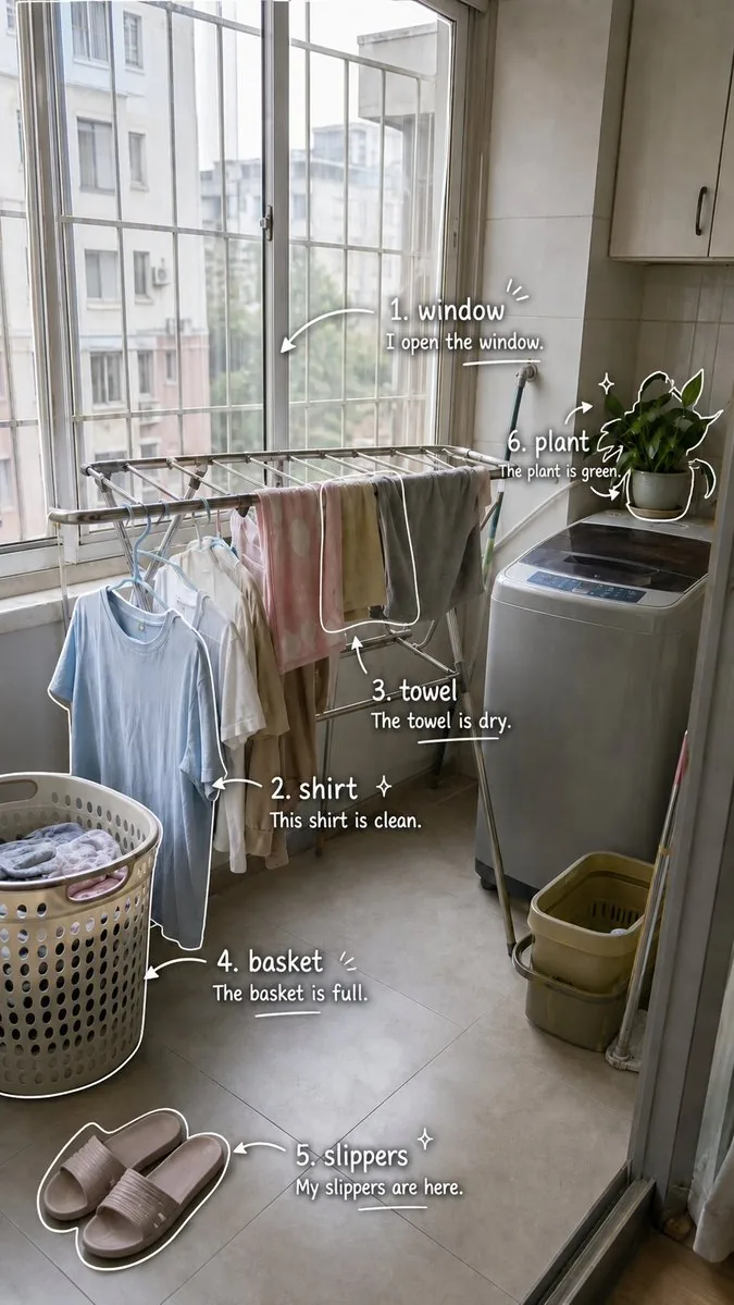 Laundry Balcony Vocabulary Journal reference