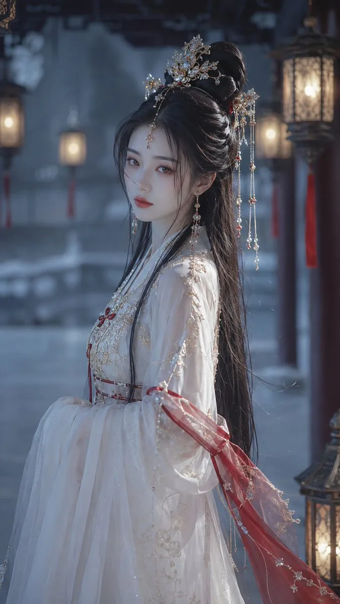 Cold Ethereal Chinese Fairy Portrait reference