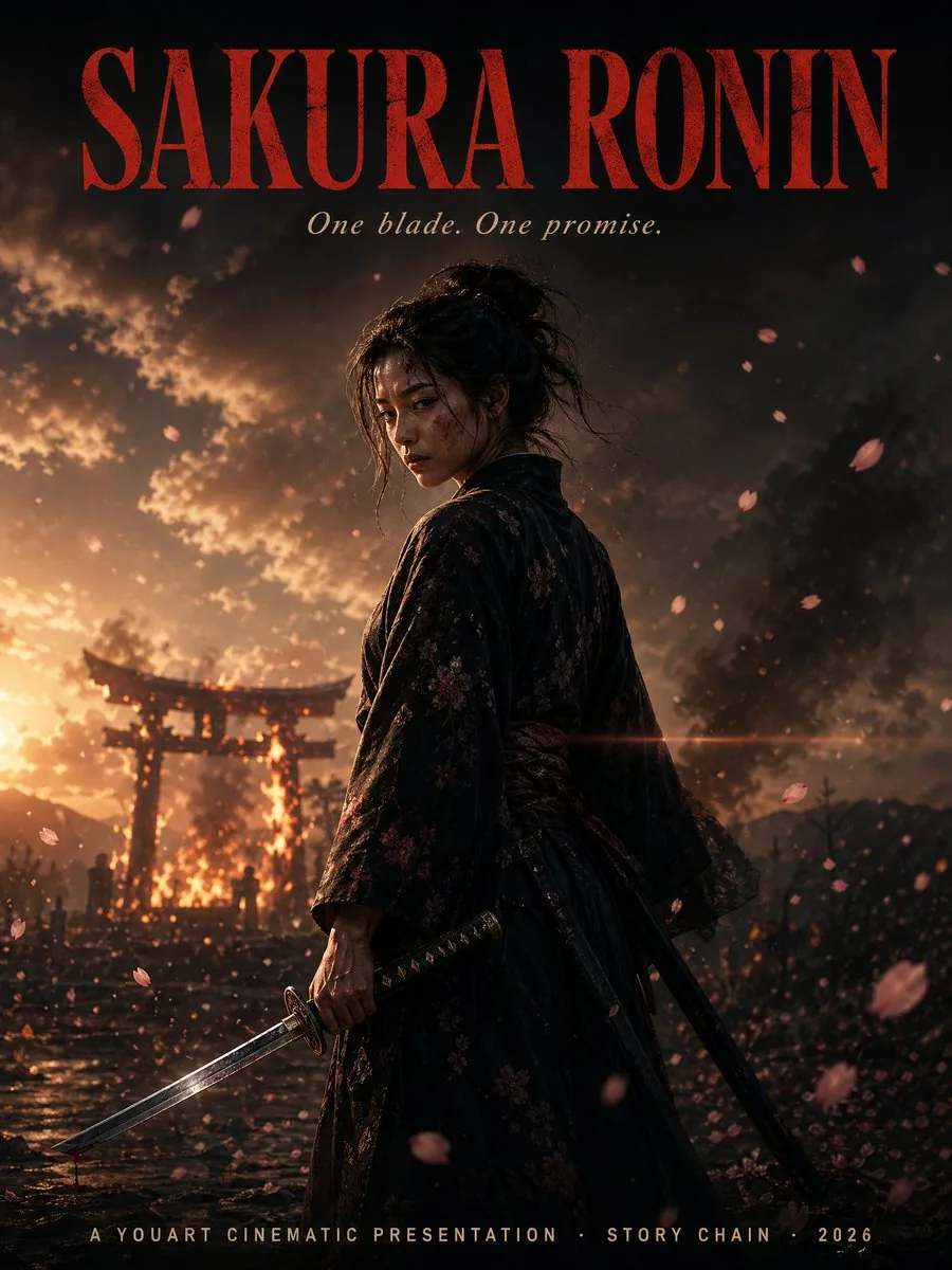 Cinematic Sakura Ronin Poster reference