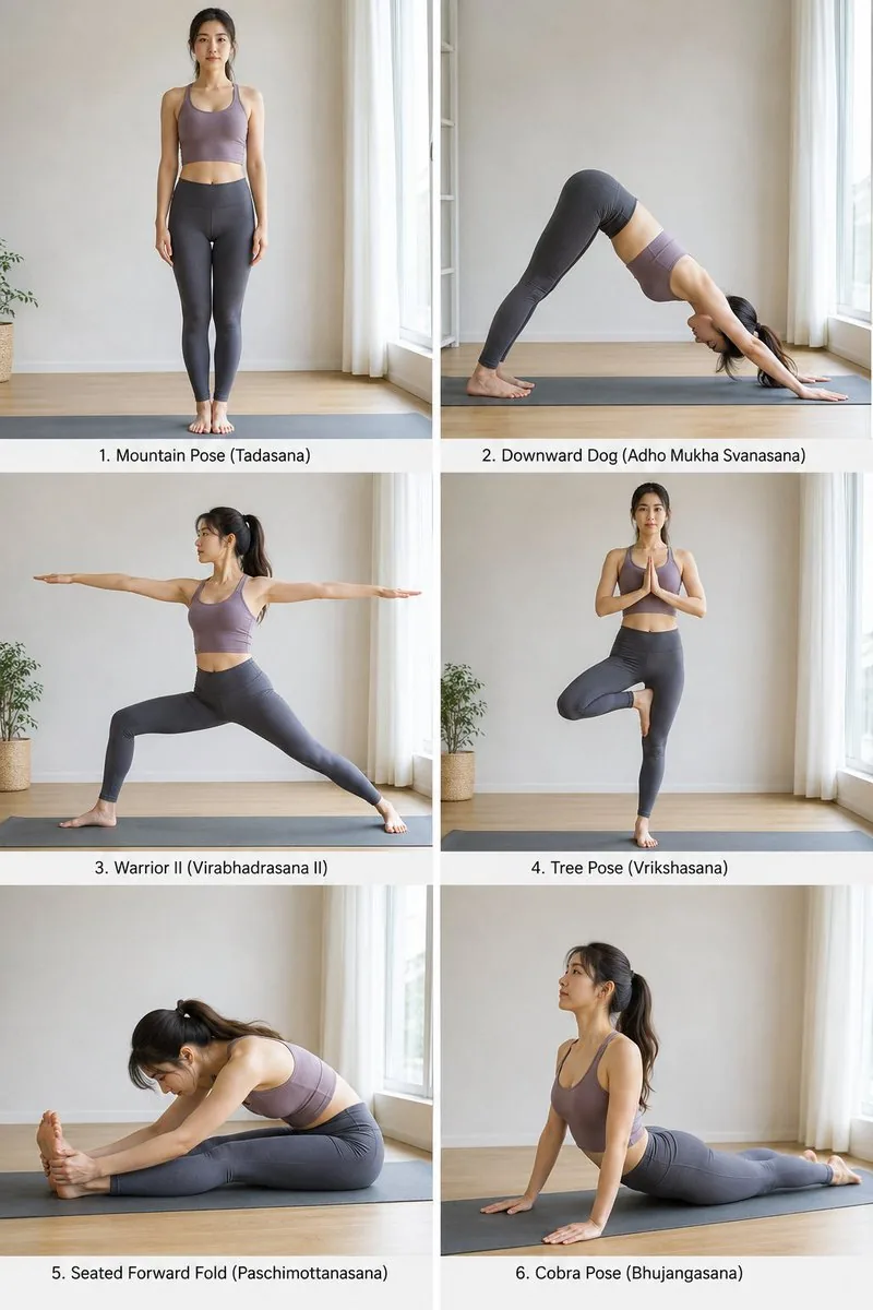 Yoga Pose Instructional Grid reference