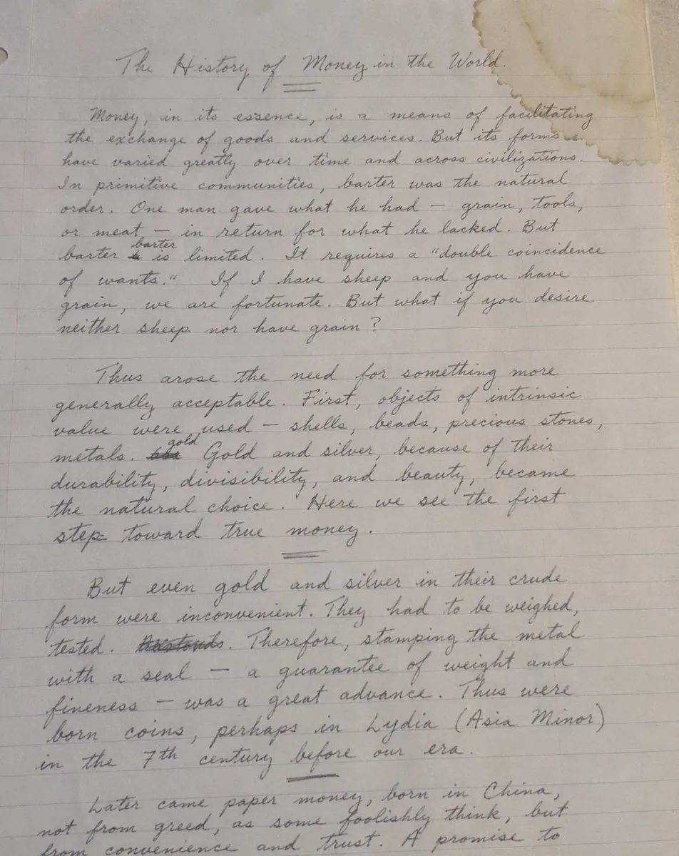 Handwritten Historical Essay reference