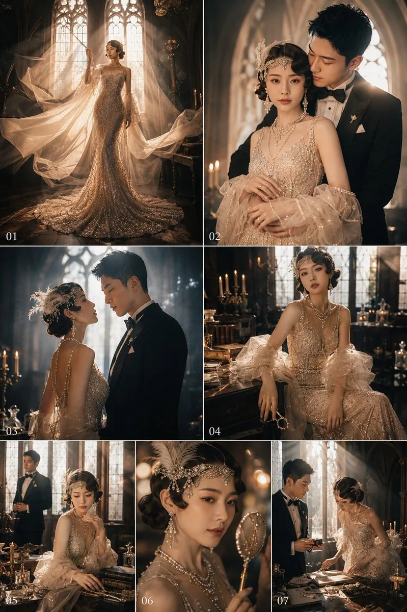 Gatsby Style Art Deco Wedding Photos reference