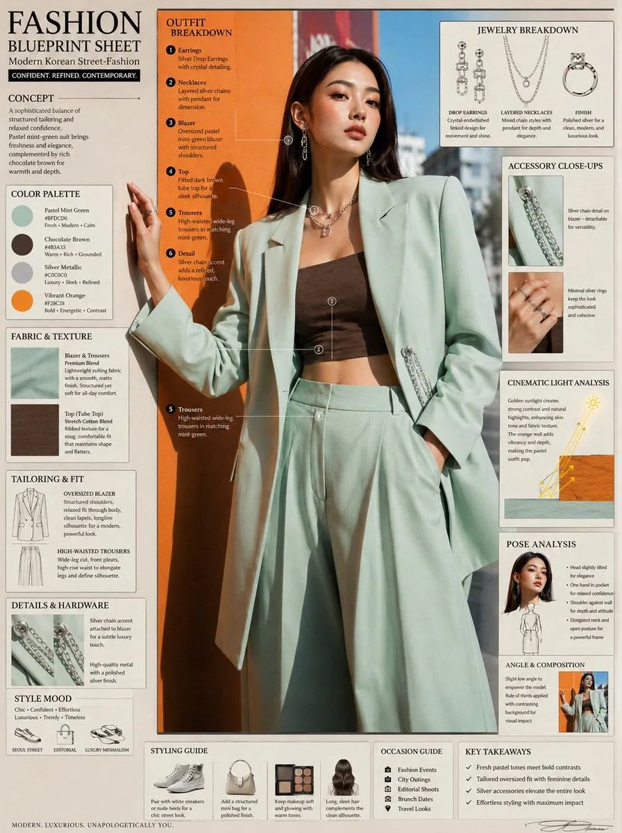Fashion Editorial Blueprint Sheet reference