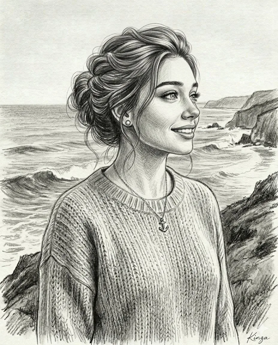 Vintage Graphite Pencil Portrait - Nano Banana Pro AI Prompt for Social Media Post reference