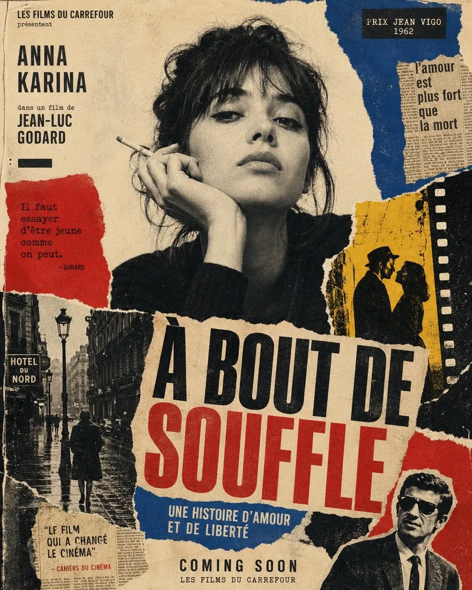 Vintage French New Wave Movie Poster reference
