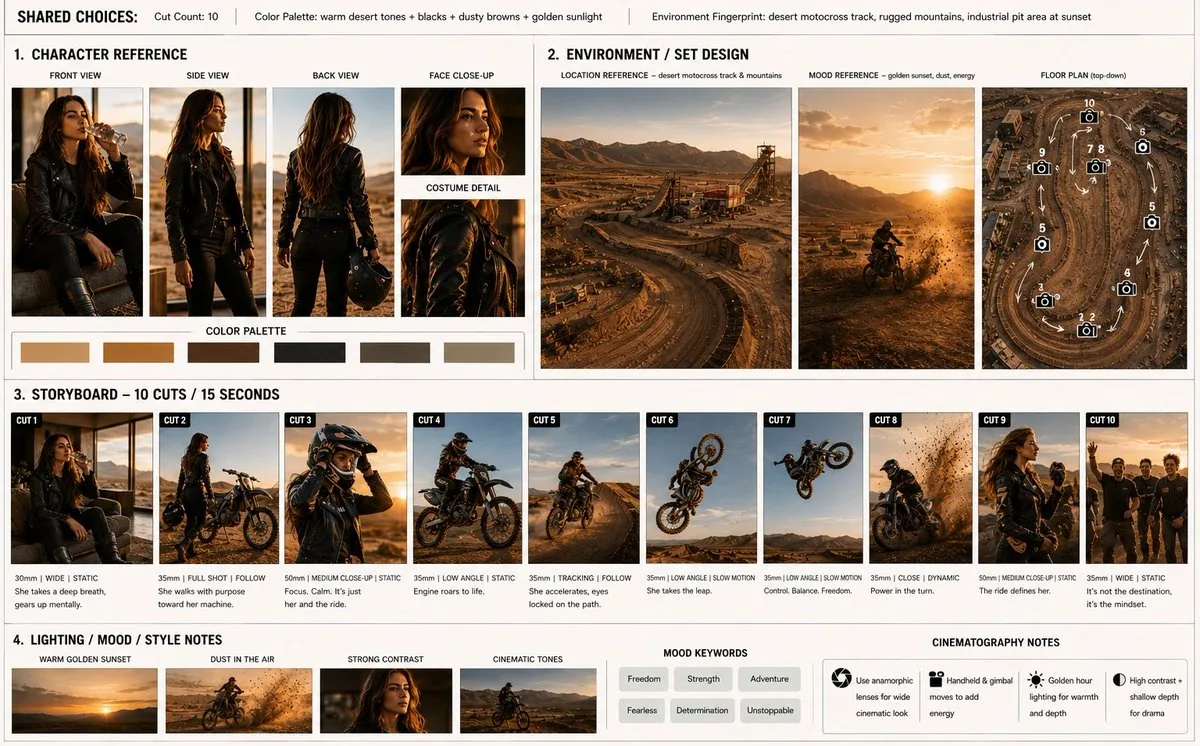 Motocross Legend Storyboard reference