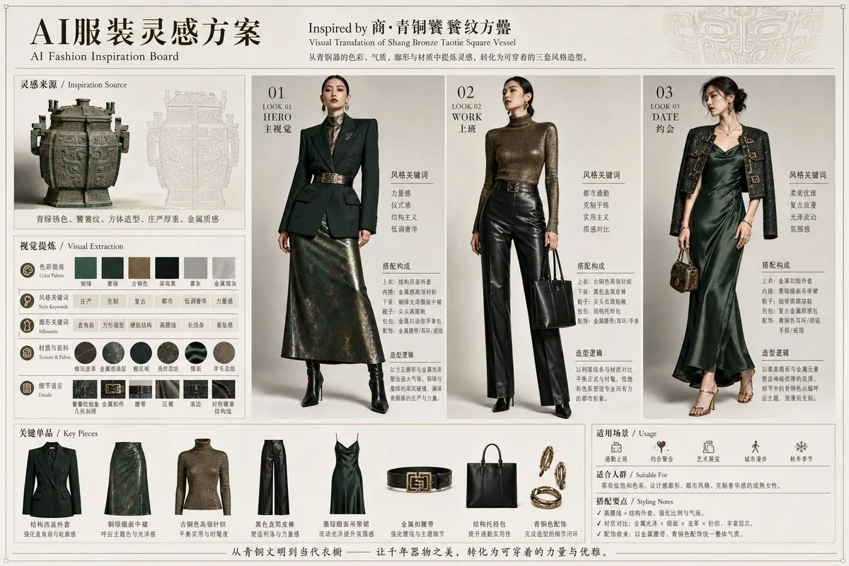 Bronze Vessel Fashion Inspiration Board