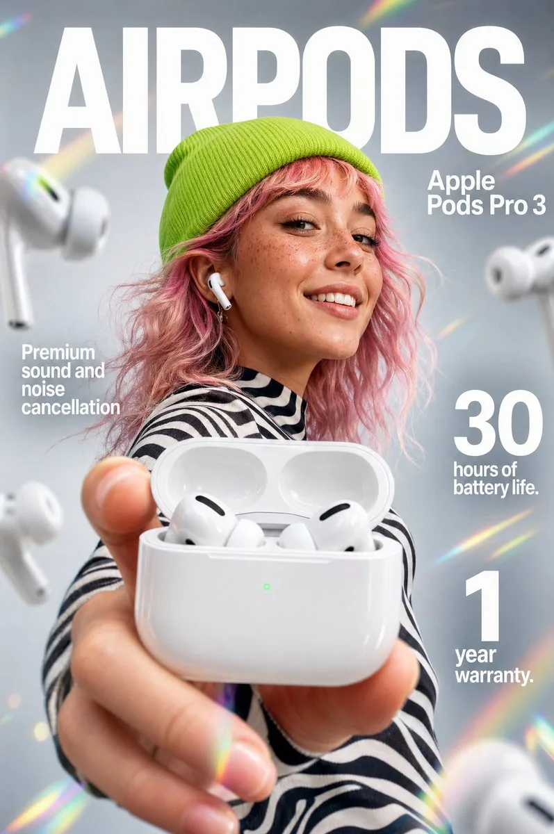 E-commerce Earbuds Infographic Prompt reference