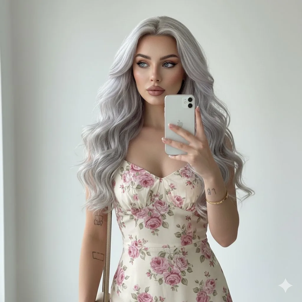 Clean Girl Aesthetic Mirror Selfie Prompt - Nano Banana Pro AI Prompt for Social Media Post reference