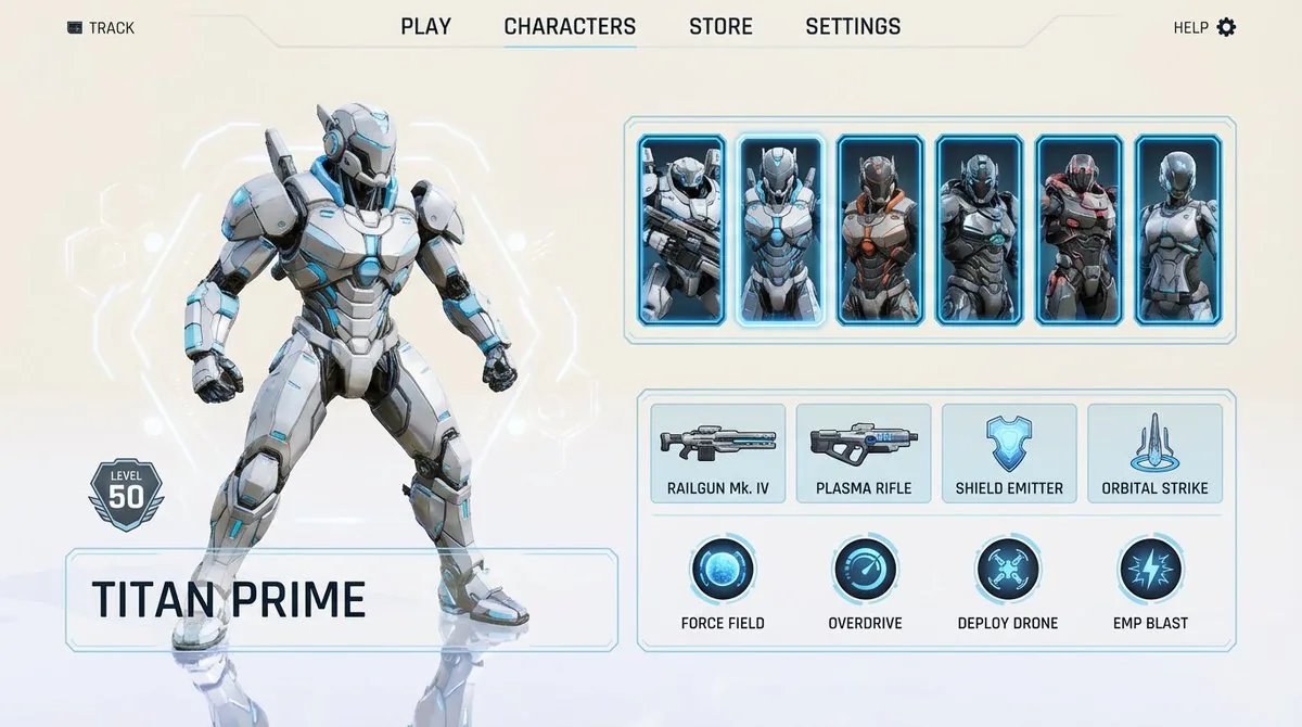 Character Selection Screen Generation reference