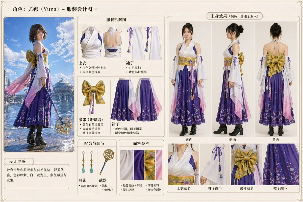 Anime Character Clothing Deconstruction reference