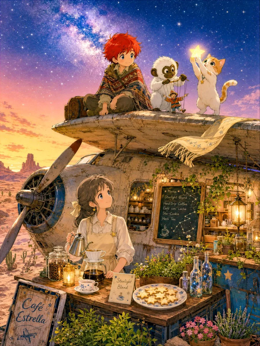 Starry Desert Cafe Narrative reference