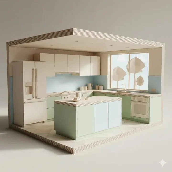Origami Kitchen Cutaway reference