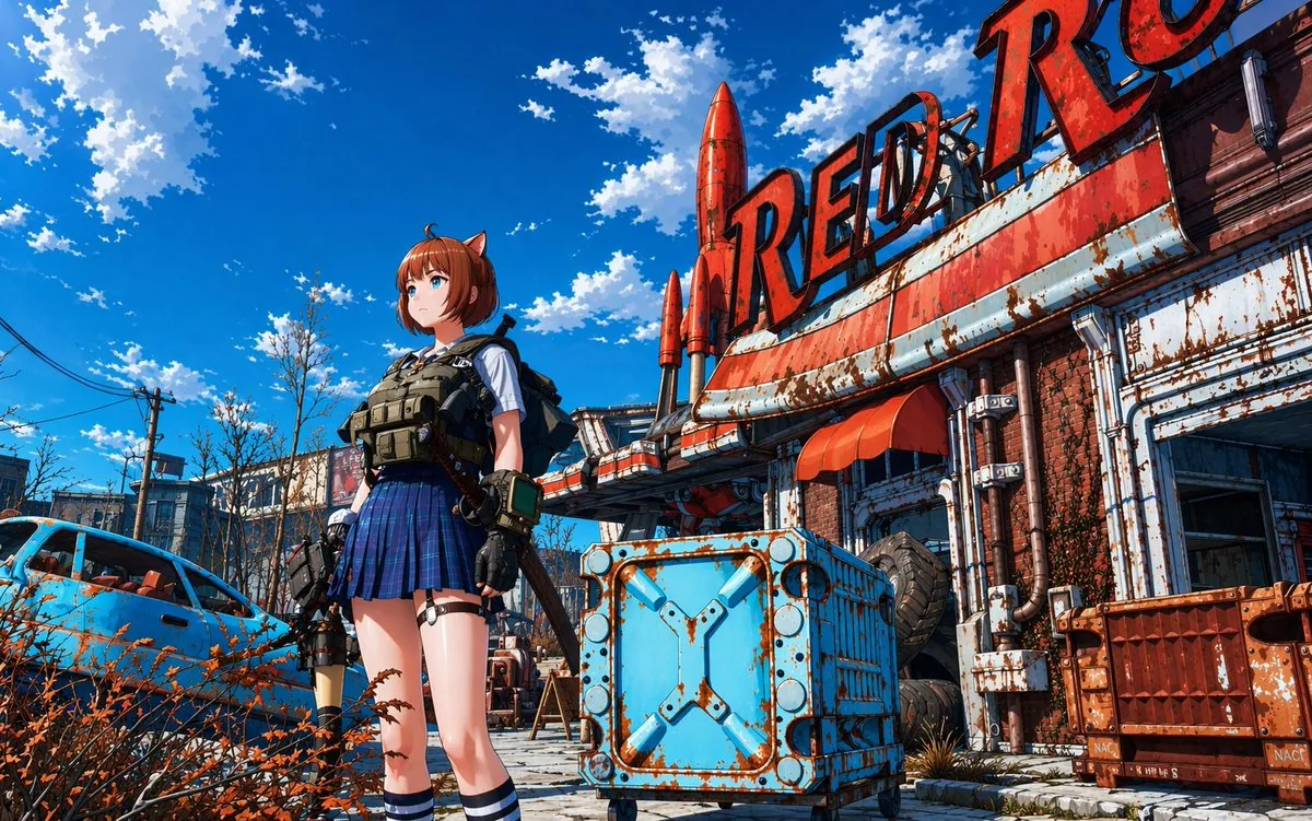 Post-Apocalyptic Tactical Anime Girl reference