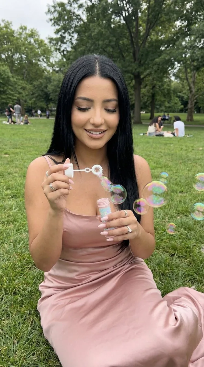 Photoreal Lifestyle Portrait in Bubble Park Prompt - Nano Banana Pro AI Prompt for Social Media Post reference