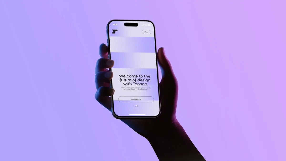 Neon Hand Holding Smartphone Mockup reference