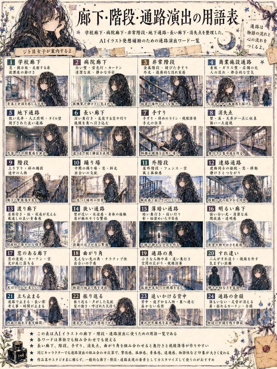 Japanese Corridor Vocabulary Poster reference