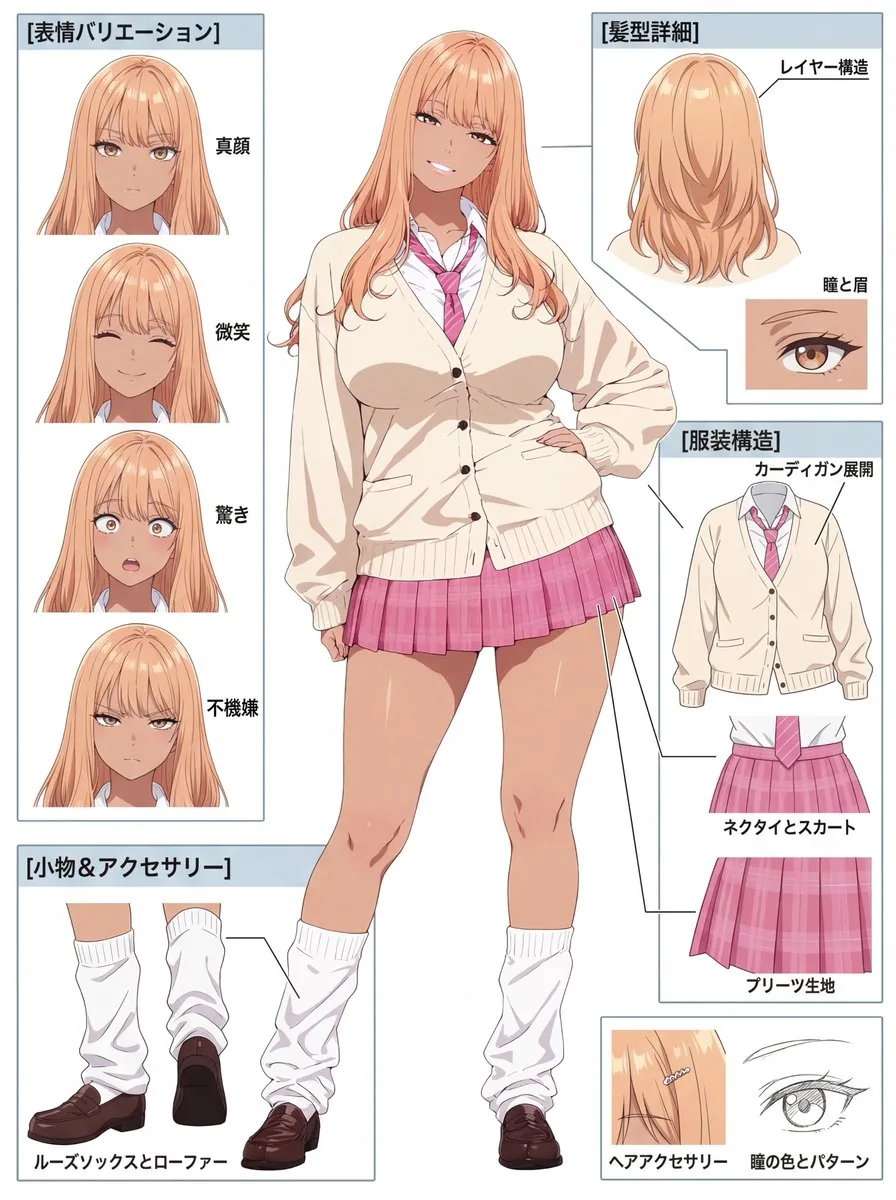 Anime Character Reference Sheet Prompt (Nano Banana 2) - Nano Banana Pro AI Prompt for Game Asset reference
