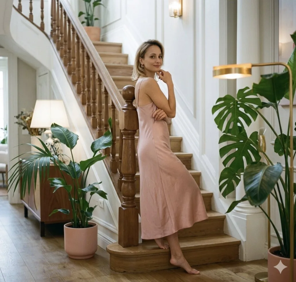 Elegant Interior Staircase Portrait reference