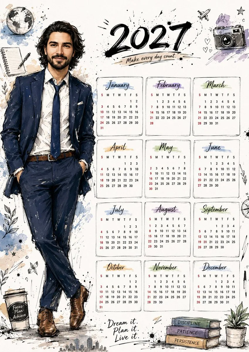 Hand Drawn Doodle Calendar Illustration reference