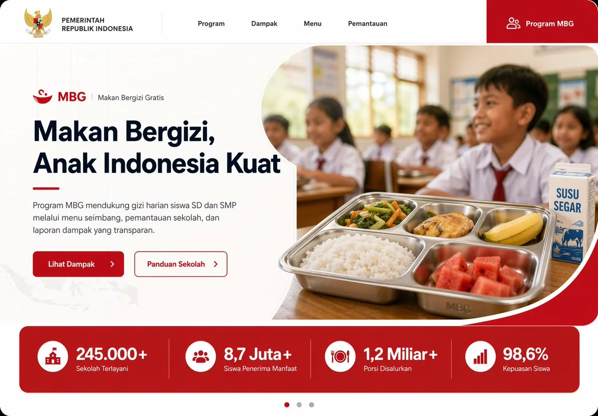 Indonesian School Nutrition Landing Page reference