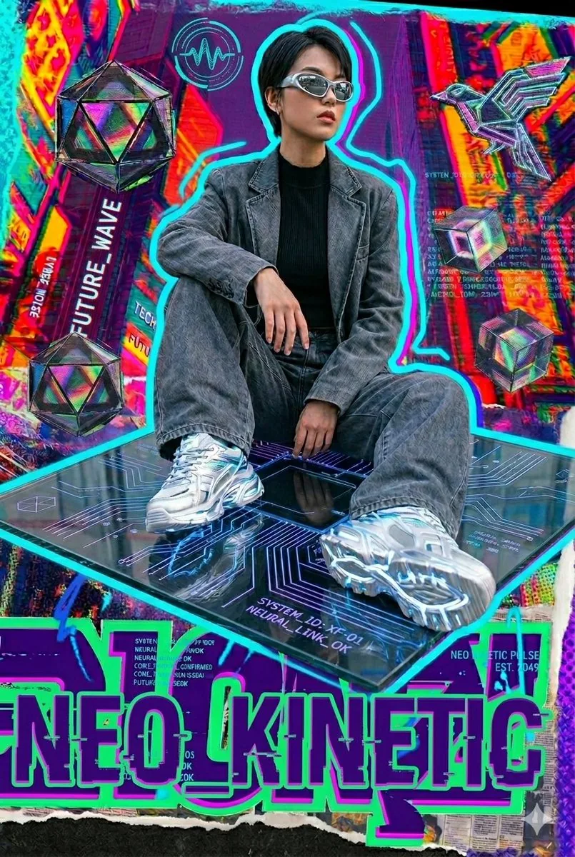 Y2K Cyberpunk Cyberpop Poster reference