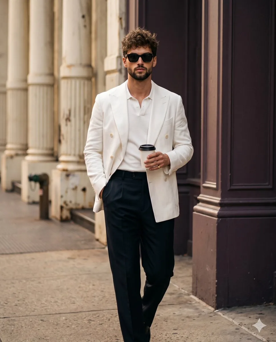 Professional Street Style Menswear Editorial - Nano Banana Pro AI Prompt for Social Media Post reference