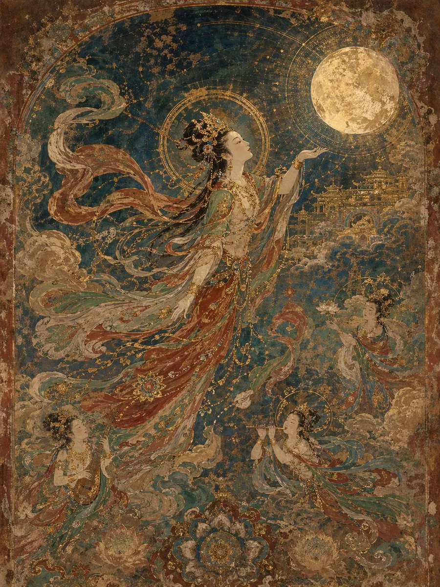 Dunhuang Mural Artistic Template reference