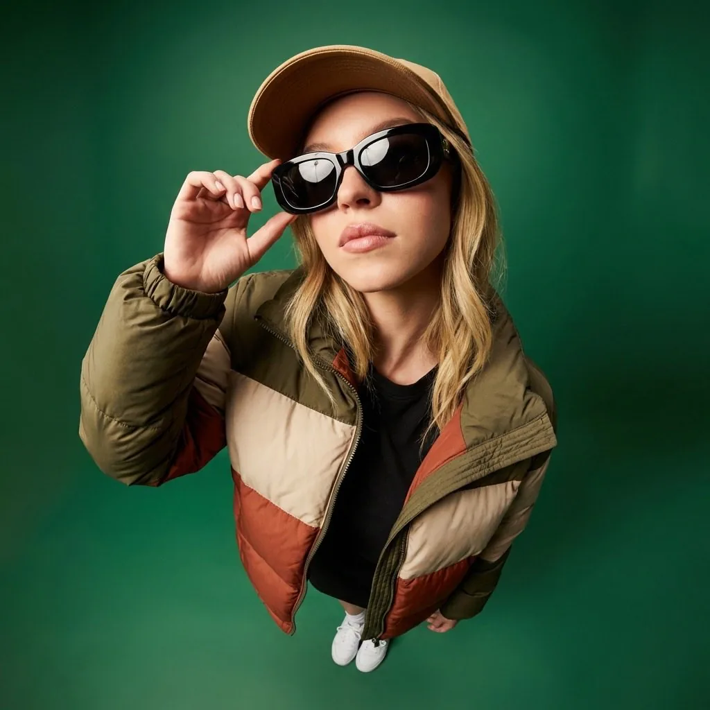 High-Angle Editorial Fashion Portrait reference