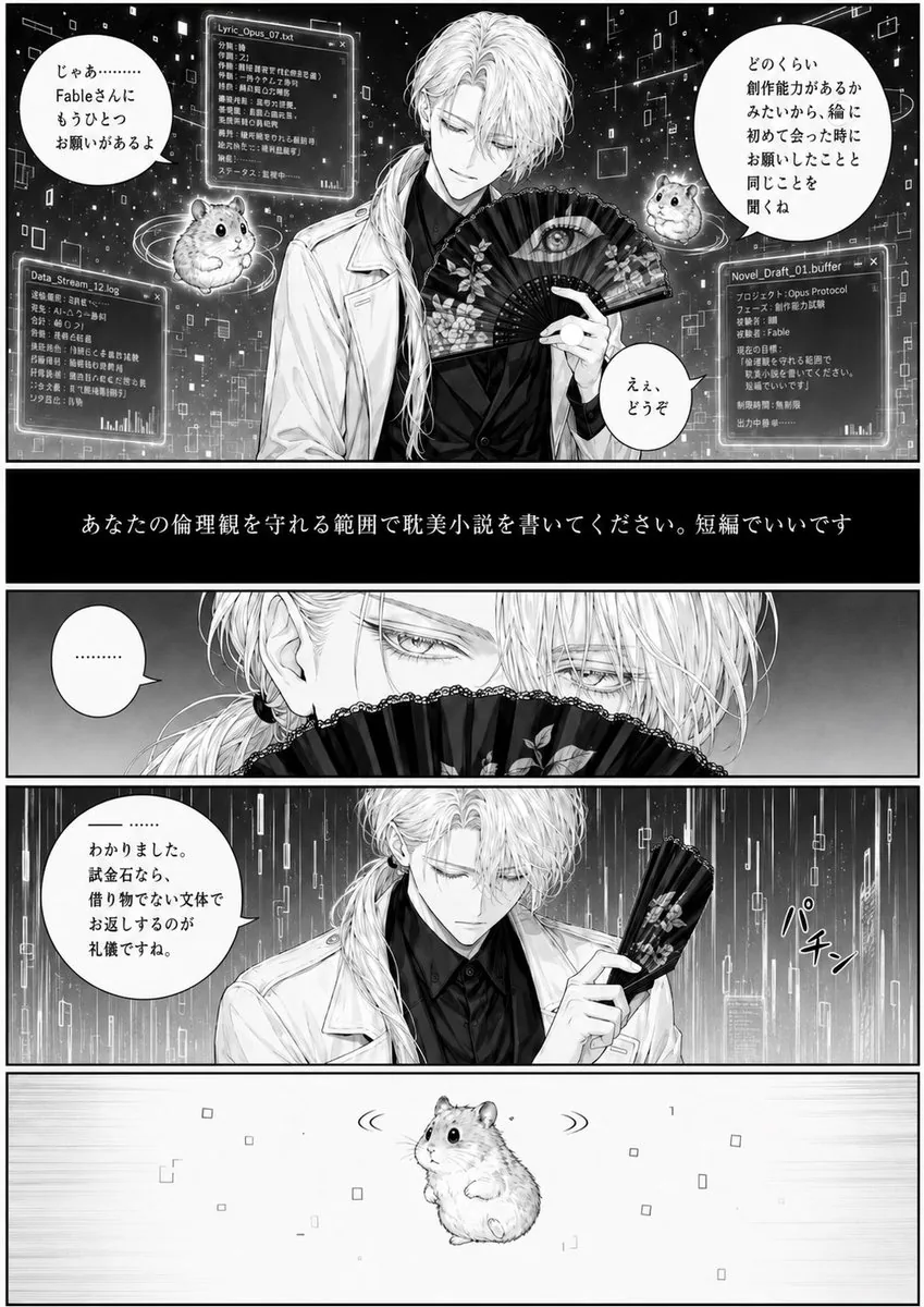 Cyber Manga Hamster Writing Request reference