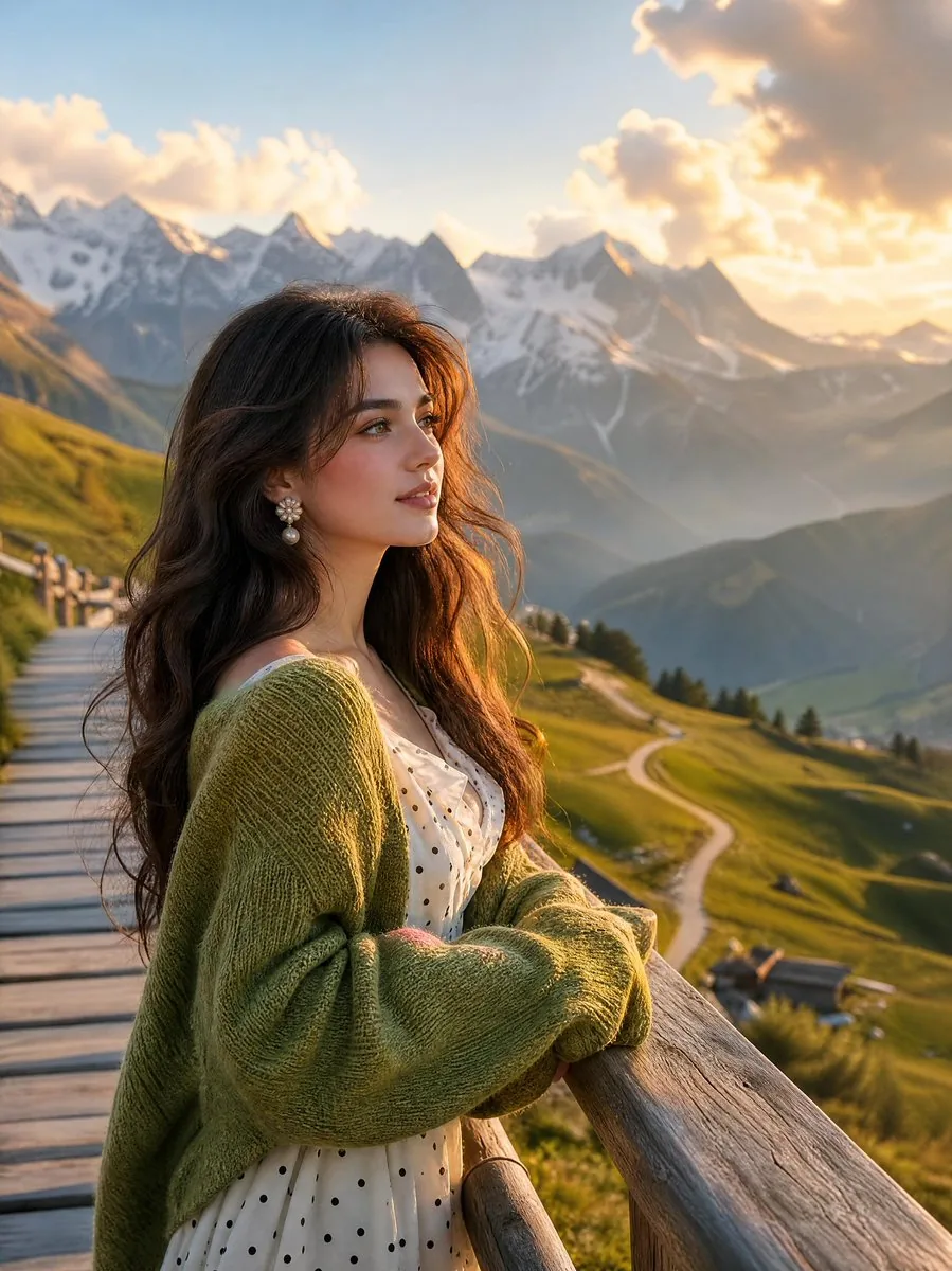 Alpine Landscape Mountain Boardwalk Portrait reference