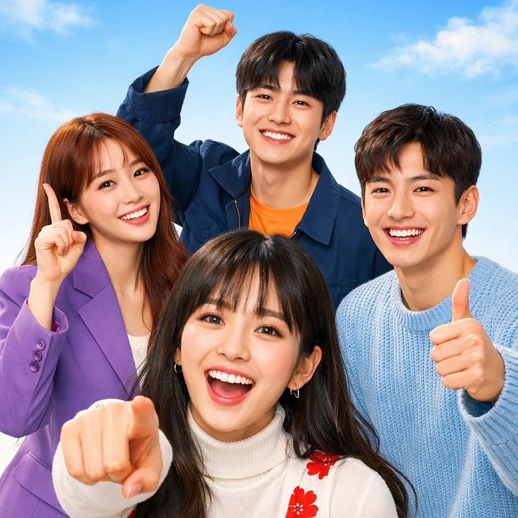 Vibrant K-drama Promotional Poster - Nano Banana Pro AI Prompt for Poster / Flyer reference