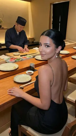 Luxury Omakase Sushi Bar Editorial Portrait (Image-to-Image) - Nano Banana Pro AI Prompt for Social Media Post
